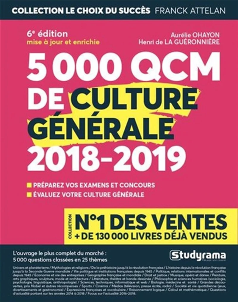 5.000 QCM de culture générale 2023: préparez vos examens et concours, évaluez votre