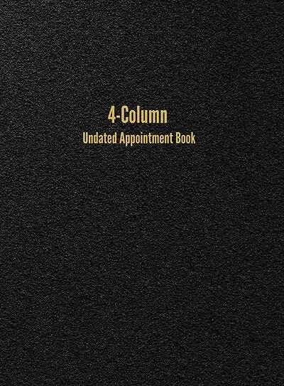 4-column Undated Appointment Book: 4-person Daily Appointment Book Undated