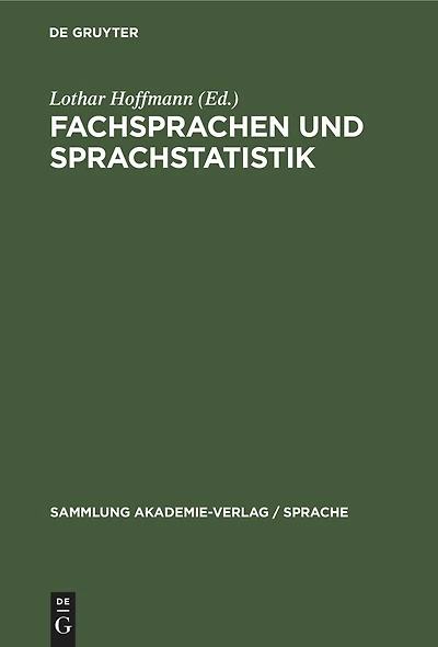 Fachsprachen und Sprachstatistik: Beiträge zur angewandten Sprachwissenschaft