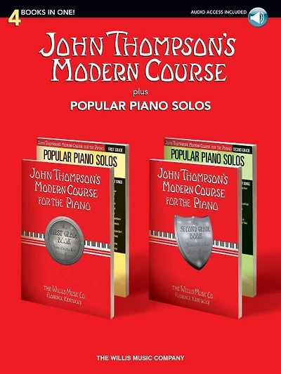 John Thompson's Modern Course plus Popular Piano Solos: 4 Books in One!