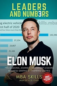 Elon Musk - Leaders and Numbers: Professional journey, leadership lessons, business graphics, and inspiring quotes from the founder and CEO of Tesla, SpaceX, Paypal, and Neuralink.
