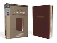Niv, Reference Bible, Giant Print, Leather-look, Burgundy, Red Letter, Thumb Indexed, Comfort Print