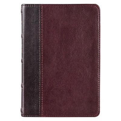 KJV Bible Compact Full-grain Leather, Burgundy/Mahogany