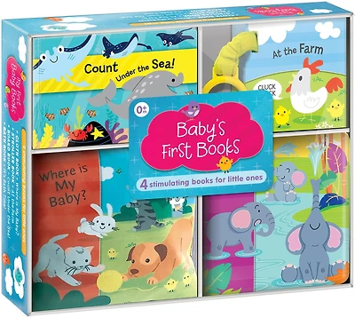 Baby's First Books (Boxed Set of 4 Books): Four Adorable Books in One Box: Bath Book, Cloth Book, Stroller Book, Board Book