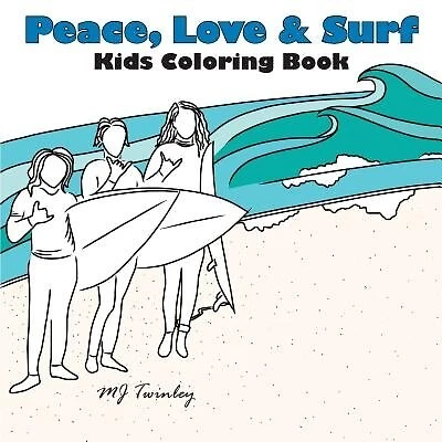 Peace, Love & Surf - Kids Coloring Book