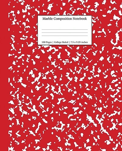 Marble Composition Notebook College Ruled: Red Marble Notebooks, School Supplies, Notebooks For School