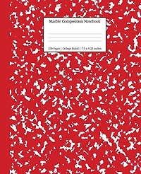 Marble Composition Notebook College Ruled: Red Marble Notebooks, School Supplies, Notebooks For School