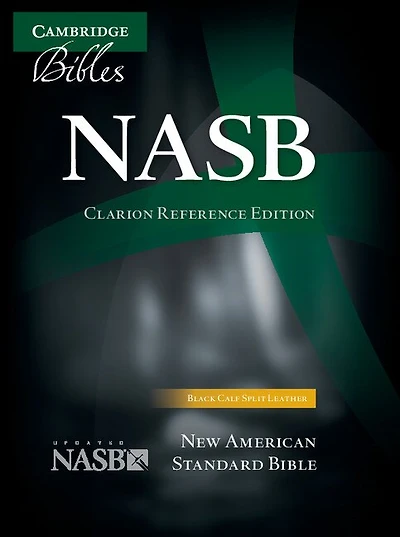 Nasb Clarion Reference Bible, Black Calf Split Leather, Ns484:x