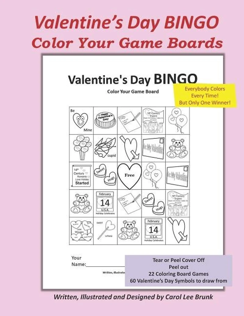 Valentine's Day Bingo: Color Your Game Boards