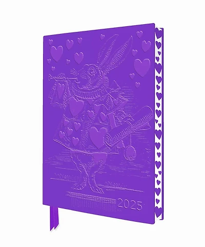 Alice in Wonderland 2025 Artisan Art Vegan Leather Diary Planner - Page to View with Notes
