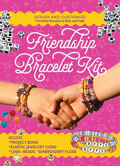 Friendship Bracelet Kit: Design and Customize Friendship Bracelets to Wear and Trade – Includes: Project Book, Elastic Jewelry Cord, 550 Beads, Embroidery Floss