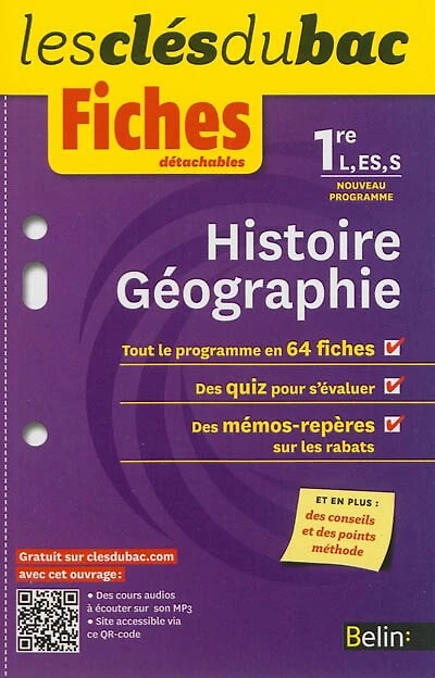 Histoire géographie 1re L, ES, S: nouveau programme