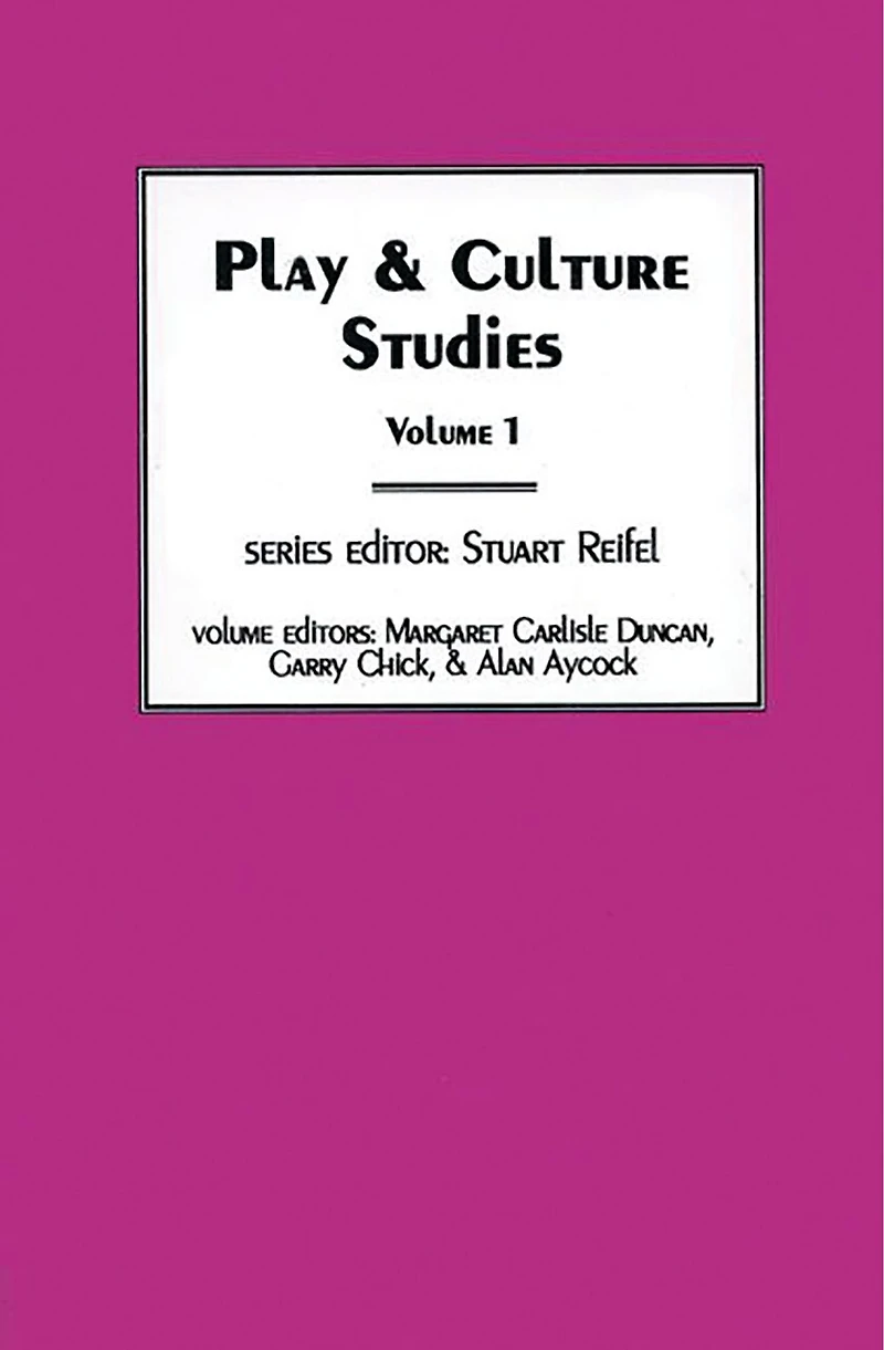 Play and Culture Studies, Volume 1: Diversions Divergences Fields of