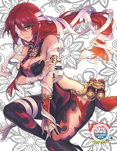 Cute Anime Coloring Book: Coloring Book With Cute Kawaii Girls, Beautiful Fantasy Warrior Women, Fun Female Japanese Cartoons