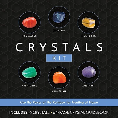 Crystals Kit: Use the Power of the Rainbow for Healing at Home - Includes: 6 Crystals, 64-page Crystal Guidebook