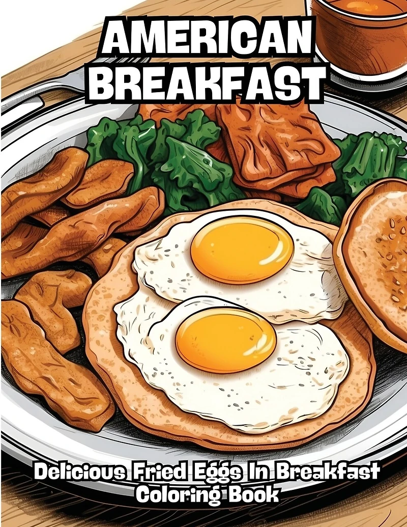 American Breakfast: Delicious Fried Eggs In Breakfast Coloring Book