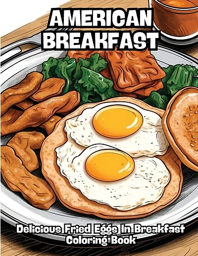 American Breakfast: Delicious Fried Eggs In Breakfast Coloring Book