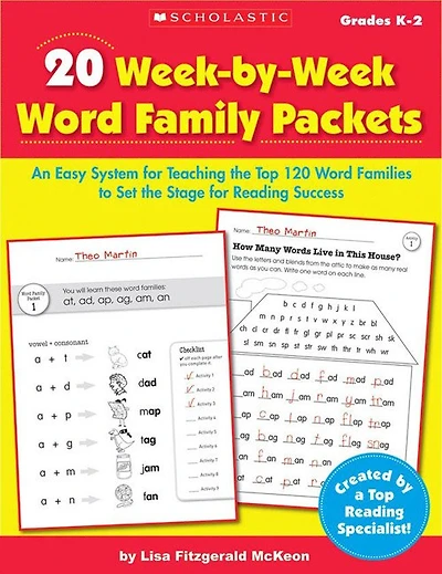 20 Week By Week Word Family Packets