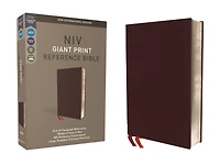 Niv, Reference Bible, Giant Print, Leather-look, Burgundy, Red Letter, Thumb Indexed, Comfort Print