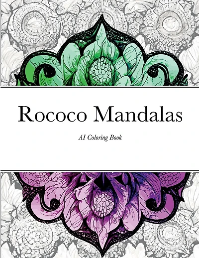 Rococo Mandala: AI Adult Coloring Book