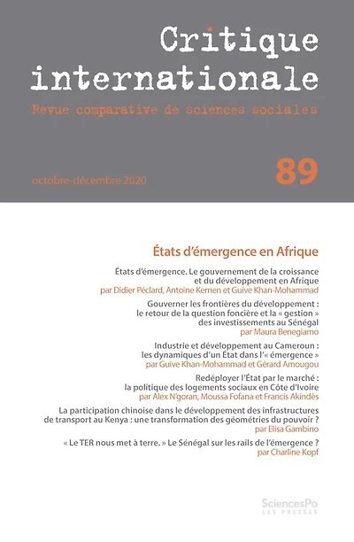 Critique internationale, no 89: États d'émergence en Afrique