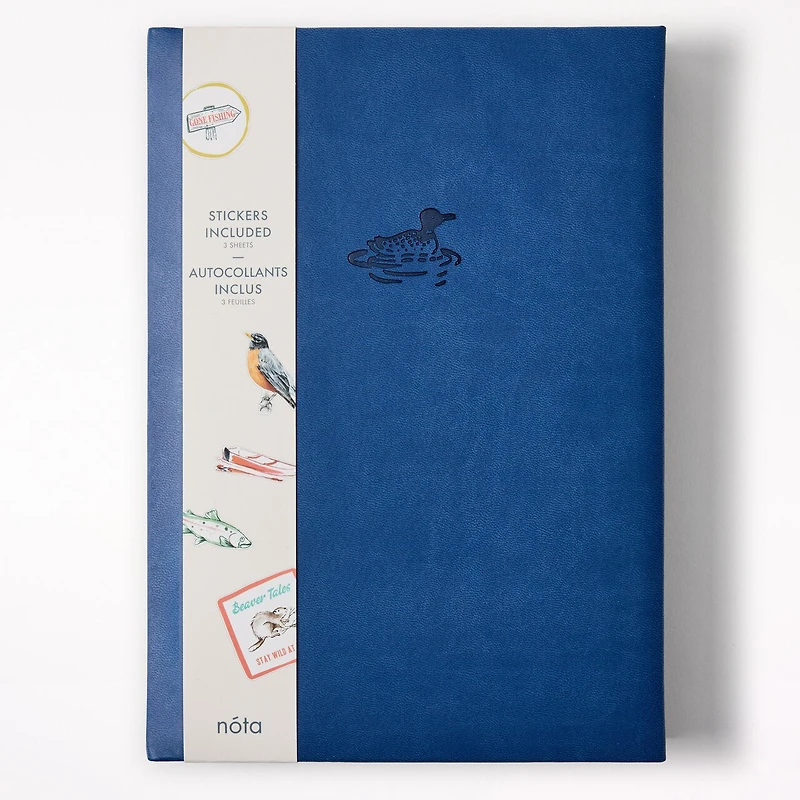 Large Hardcover Journal with Stickers, PU Cover, Duck Icon