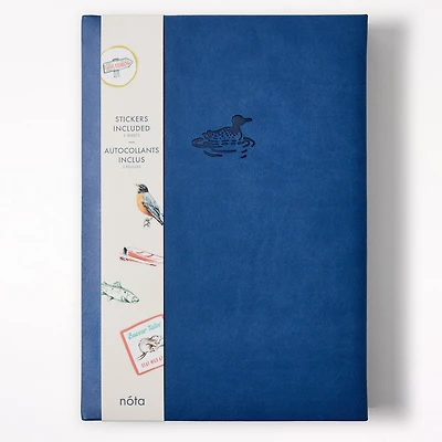 Large Hardcover Journal with Stickers, PU Cover, Duck Icon