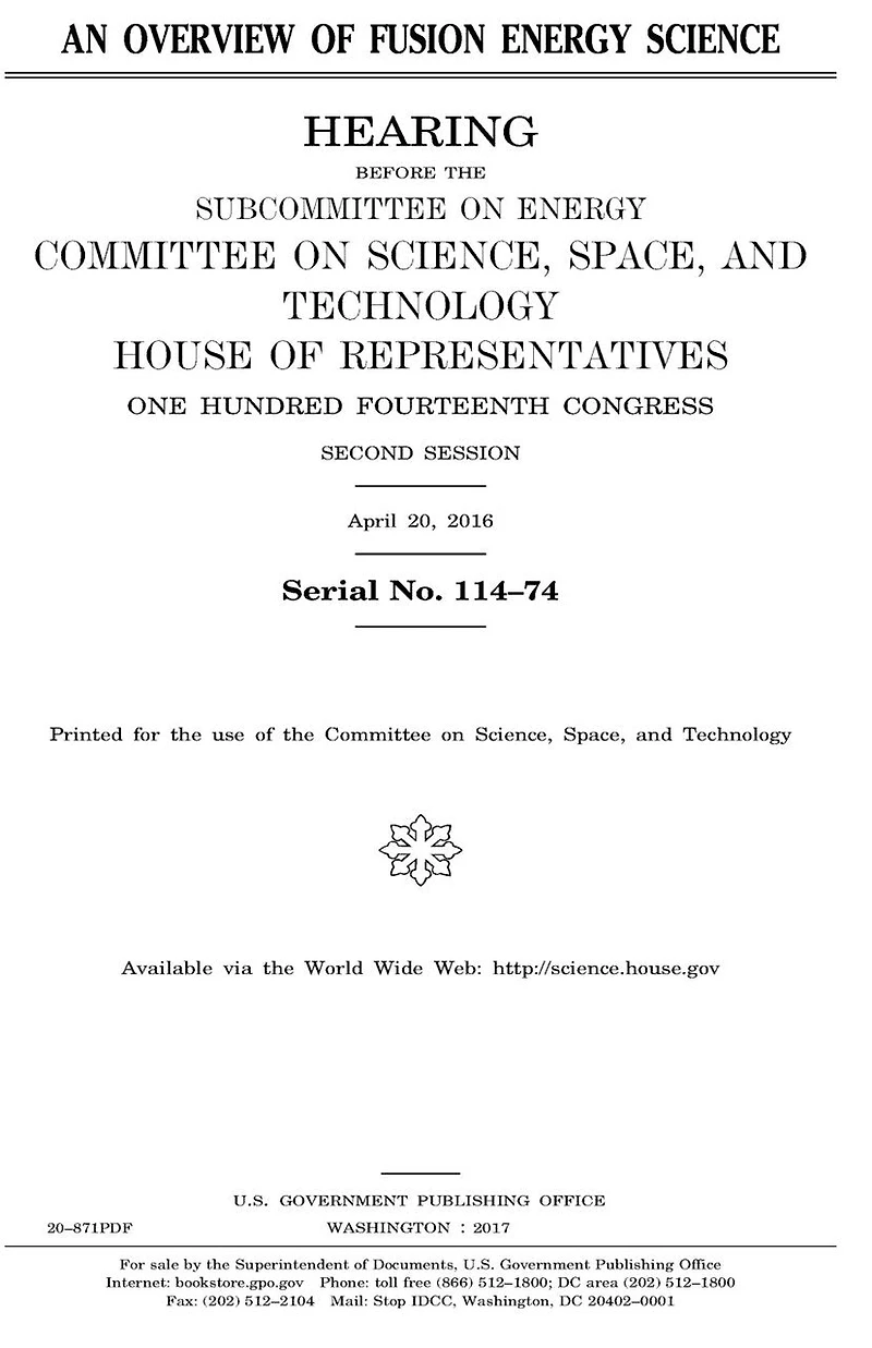 An overview of fusion energy science
