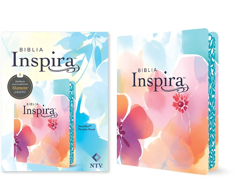 Biblia Inspira NTV con Filament (SentiPiel, Acuarela rosa)