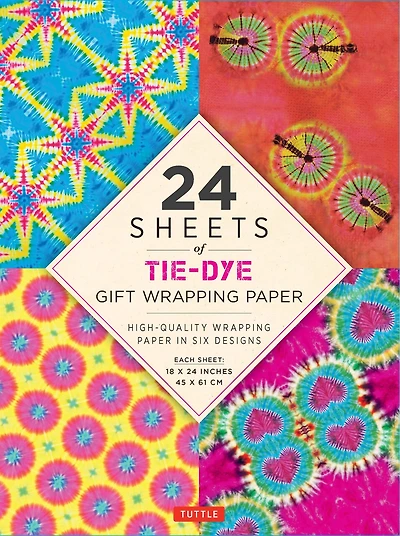 24 Sheets Of Tie-dye Gift Wrapping Paper: High-quality 18 X 24 (45 X 61 Cm) Wrapping Paper