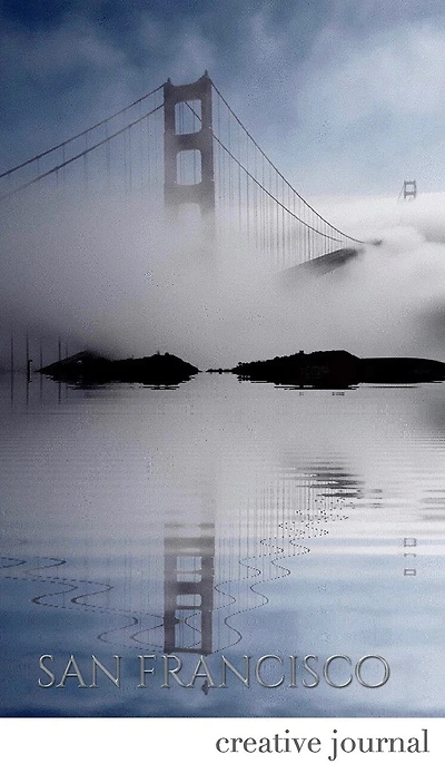 San Francisco stunning golden gate bridge reflections Blank white page Creative Journal: Journal