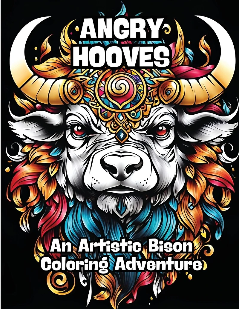Angry Hooves: An Artistic Bison Coloring Adventure