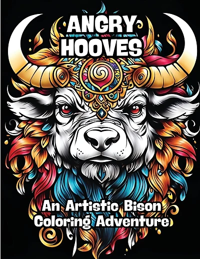 Angry Hooves: An Artistic Bison Coloring Adventure