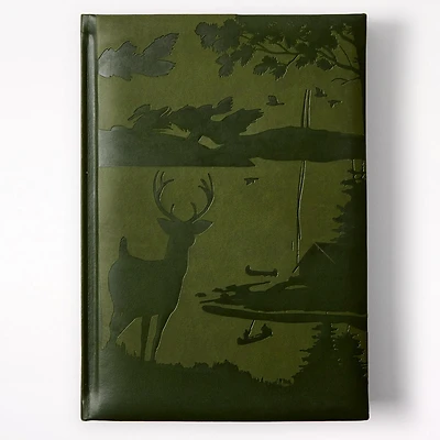 Large Faux Leather Journal, Deer Green