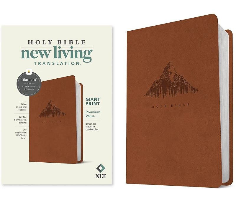 NLT Giant Print Premium Value Bible, Filament Enabled (LeatherLike, Black)