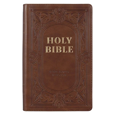 KJV Bible Giant Print Standard-size Faux Leather, Medium Brown