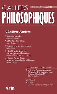 Cahiers philosophiques, n°170. Günther Anders
