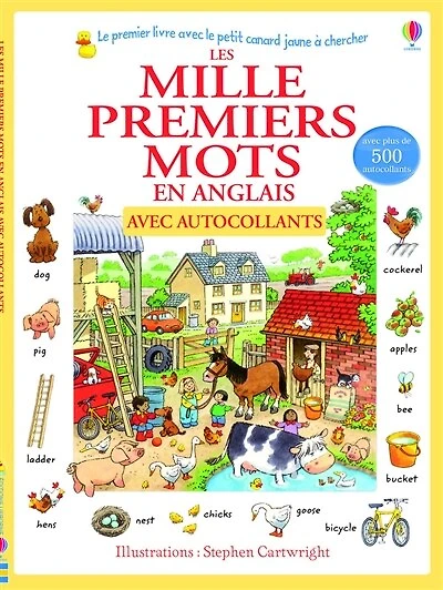 Les mille premiers mots en anglais : avec autocollants: avec autocollants