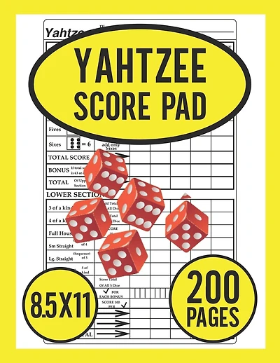 Yahtzee Score Pad: Score Pads For Yahtzee Game