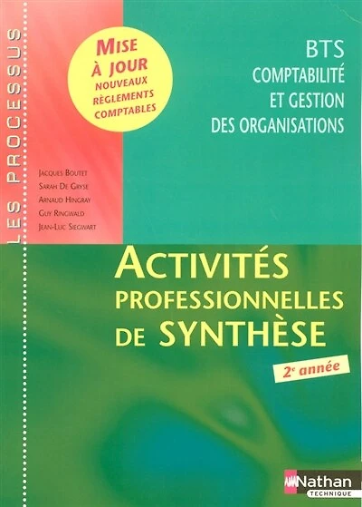 Activités professionnelles de synthèse, BTS CGO 1re année: livret détachable l'élève