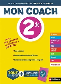 Mon coach 2de - Toutes les matières Seconde 2026-2027 - Mathématiques, Physique-Chimie, SVT, SES, Français, Histoire-Géographie, Anglais