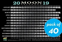 2019 Moon Calendar Card (5 pack): Lunar Phases, Eclipses, and More!