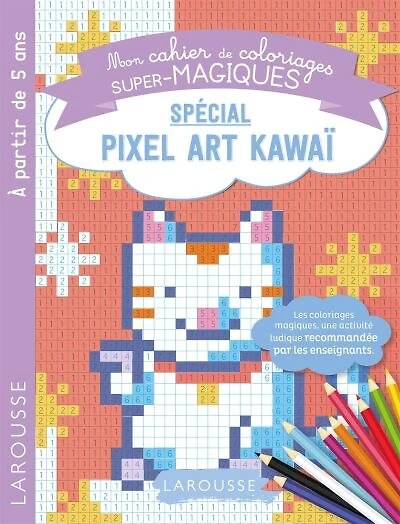 Cahier coloriages.. pixel art kawai