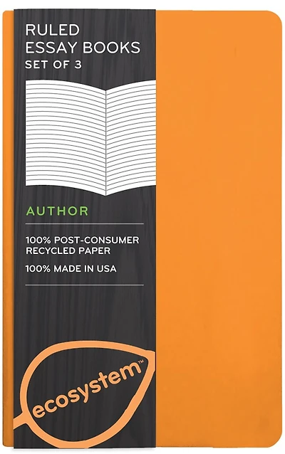 ecosystem Ruled Set of Three Essay Books: Small Clementine
