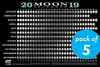 2019 Moon Calendar Card (5 pack): Lunar Phases, Eclipses, and More!