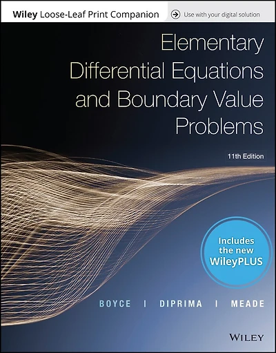 Elementary Differential Equations, 11e WileyPLUS Card and Loose-leaf Set Single Term