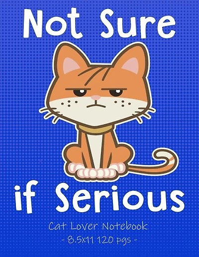 NOT SURE IF SERIOUS Cat Lover Notebook: School Supplies Gift for Girls Love Kittens - 8.5x11