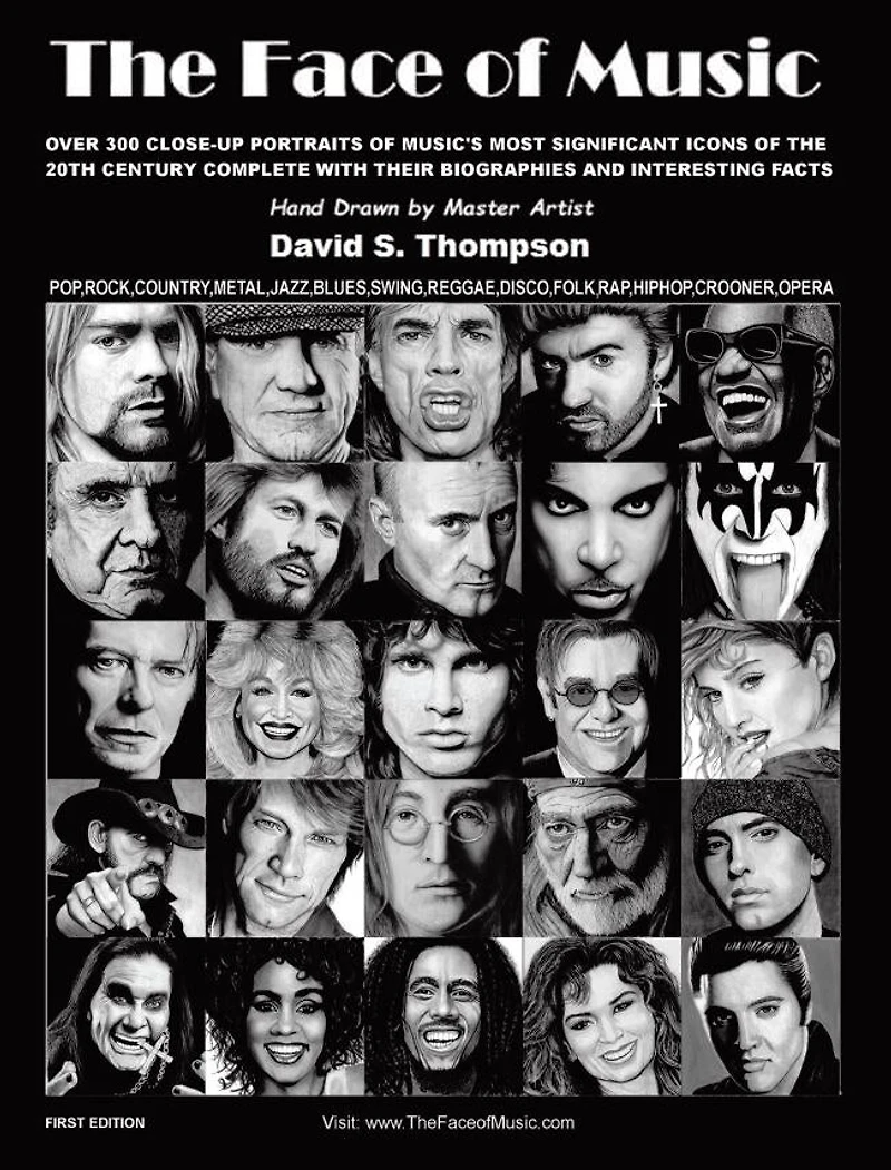 The Face of Music: Over 300 Hand Drawn Portraits of Music's Most Significant Icons of the 20th Century Complete with their Biographies and Interesting Facts