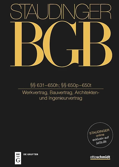 §§ 631–650h; §§ 650p–650t: (Werkvertrag, Bauvertrag, Architekten- und Ingenieurvertrag)