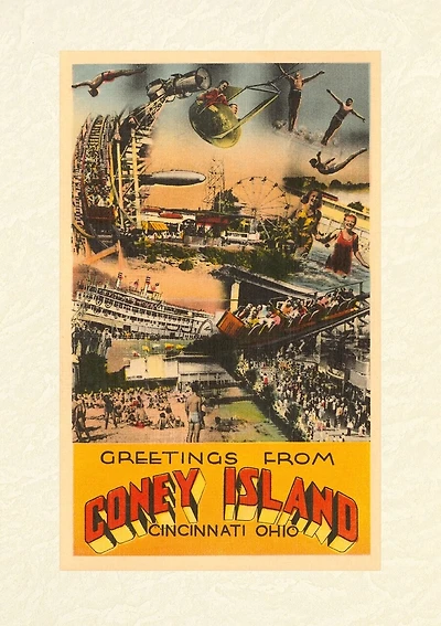 Vintage Lined Notebook Greetings from Coney Island, Cincinnati